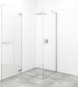 Nihajna tuš vrata SAT Tgd New 90 cm v krom izvedbi s prozornim varnostnim steklom in premazom Easyclean.