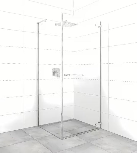 Pravokotna tuš kabina SAT TGD New 90x80 cm s prozornim steklom in profili v sijajnem kromu.