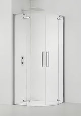 Polkrožna tuš kabina SAT Tgd New 100x100 cm v krom izvedbi s prozornim steklom in krilnimi vrati