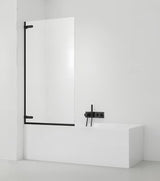 Krilo za tuš kabino stena za kopalno kad SAT Tgd New 150x80 cm s prozornim steklom in črnim mat profilom