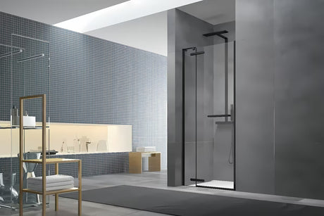 Tuš vrata SAT Tgd New za nišu 90 cm u mat crnoj boji s prozirnim staklom