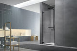 Bezokvirna tuš vrata za nišu SAT Tgd New 100 cm u mat crnoj boji s prozirnim staklom