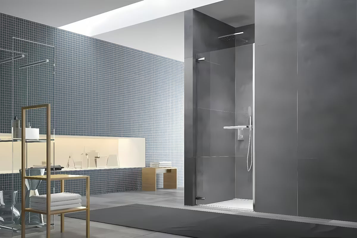 Bezokvirna tuš vrata SAT TGD New 100 cm za nišu u sjajnom kromu s prozirnim staklom