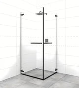 Kvadratna tuš kabina SAT TGD New 80x80 cm u mat crnoj boji s prozirnim staklom