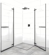 Kvadratna tuš kabina SAT TGD New 80x80 cm u mat crnoj boji s prozirnim staklom