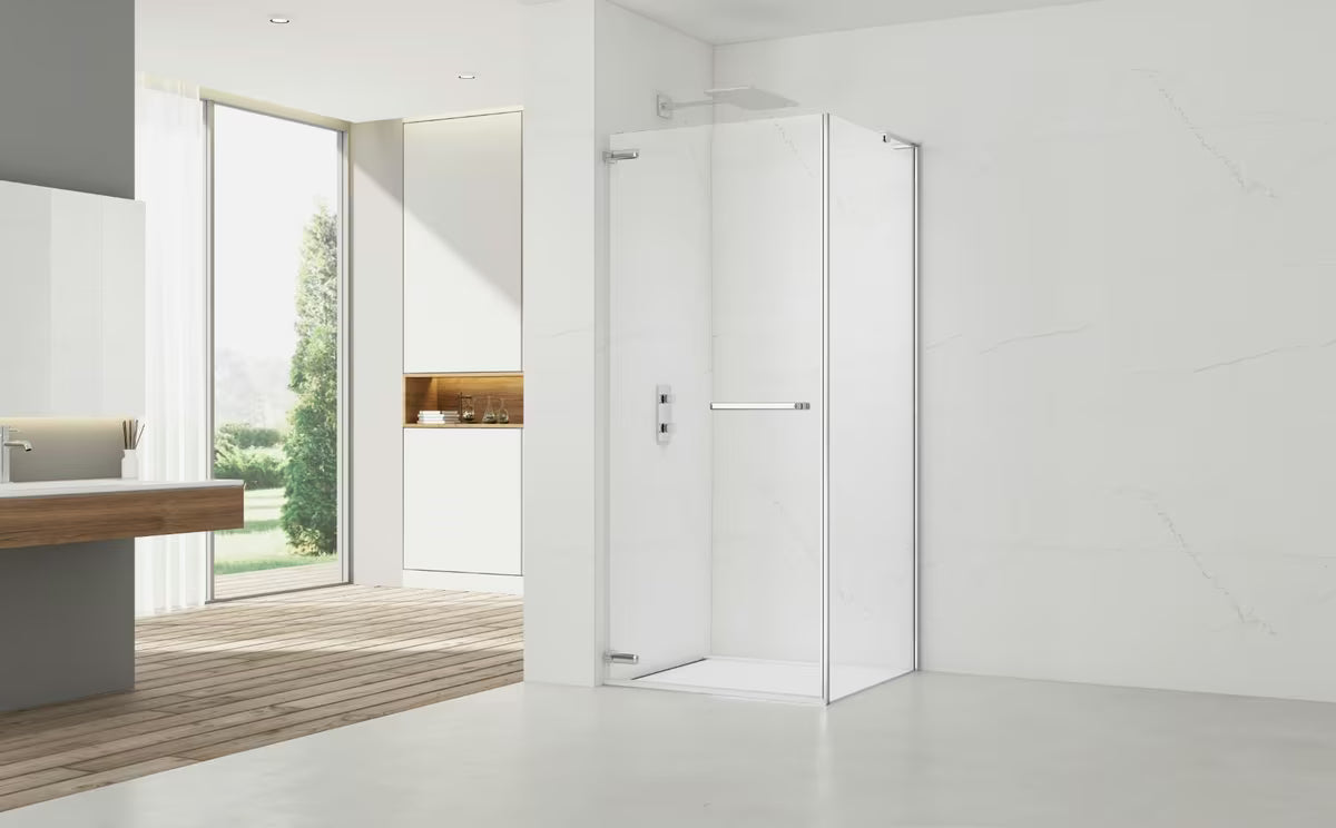 Bezokvirni kvadratna tuš kabina SAT Tgd New 90x90 cm u sjajnom kromu s prozirnim staklom