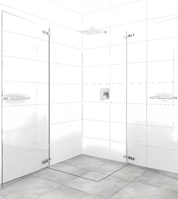 Bezokvirni kvadratna tuš kabina SAT TGD New 90x90 cm u sjajnom kromu s prozirnim staklom