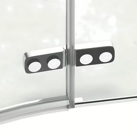 Polkrožna tuš kabina SAT TGD New 90x90 cm u krom izvedbi s prozirnim staklom i vratima na šarke