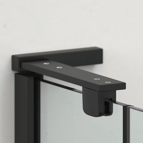 Pravokutni tuš paravan bez okvira tuš kabina SAT Tgd New 100x90 cm u mat crnoj boji s prozirnim staklom