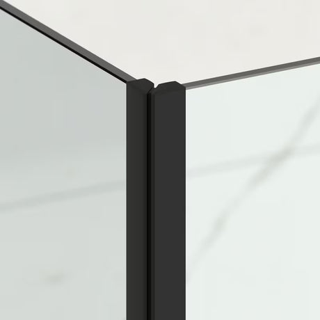 Pravokutni tuš paravan bez okvira tuš kabina SAT Tgd New 100x90 cm u mat crnoj boji s prozirnim staklom