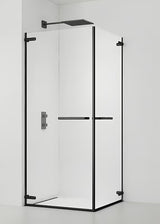 Pravokutni bezokvirni tuš kabina SAT TGD New 100x90 cm u mat crnoj boji s prozirnim staklom.