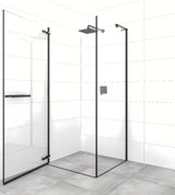 Pravokotna tuš kabina SAT Tgd New 100x80 cm u mat crnoj boji s prozirnim staklom