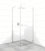 Pravokotna tuš kabina SAT TGD New 90x80 cm u sjajnom kromu s prozirnim staklom i bezokvirnom konstrukcijom.