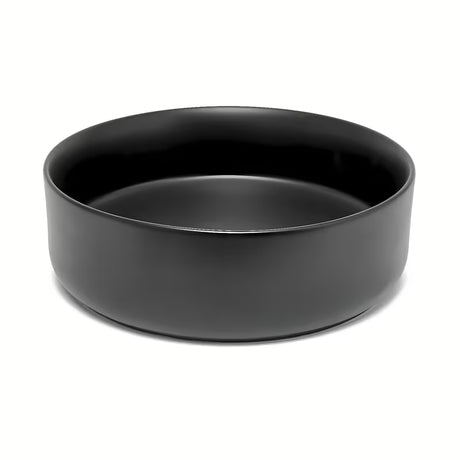 Okrugli umivalnik na ploščo SAT Mood u mat crnoj boji, brez odprtine za armaturo i brez preliva.