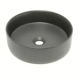 Okrugli umivalnik na ploščo SAT Mood u tamnosivoj mat obradi, dimenzija 36x36x12 cm.