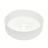 Okrugli umivalnik na ploščo SAT Mood od bijele mat keramike brez odprtine za armaturo i brez preliva.