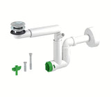 Kromirani sifon za umivalnik SAT s čišćenjem sprijeda i odvodnom cijevi 32mm
