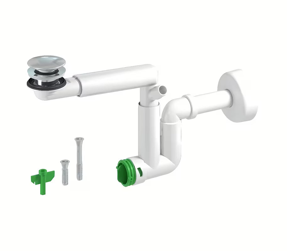 Kromirani sifon za umivalnik SAT s čišćenjem sprijeda i odvodnom cijevi 32mm