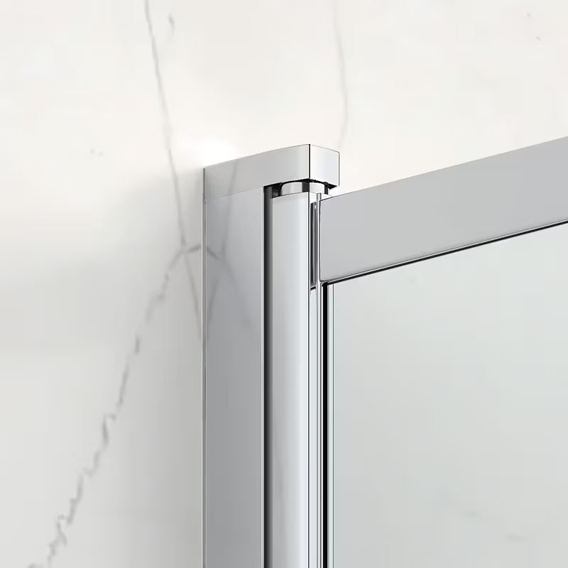Stena za Kopalno Kad SAT Vision 140x120 cm s kromiranim profilom in prozornim steklom pro za prhanje v kadi.