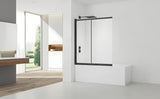 Drsna stena za kopalno kad SAT Vision 140x120 cm s črnim profilom in prozornim steklom