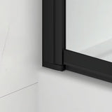 Drsna stena za kopalno kad SAT Vision 140x120 cm s črnim profilom in prozornim steklom