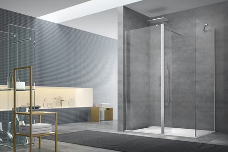 SAT Walk-in tuš stena Walk-In 100x90 cm v sijajnem kromu s prozornim steklom brez dekorja