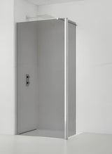 SAT Walk-in tuš stena Walk-In 100 cm v sijajnem kromu z neprosojnim dimljenim steklom.