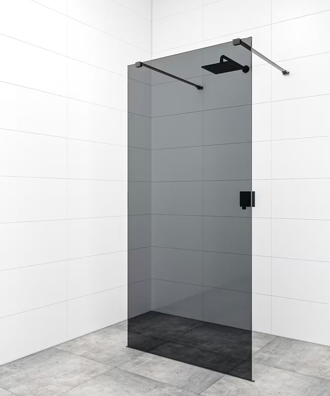 SAT Walk-in tuš stena Walk-In 100 cm v črni izvedbi s prozornim varnostnim steklom