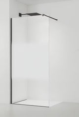 Črna walk-in tuš stena SAT Walk-in 100 cm s prozornim steklom in intimnim pasom