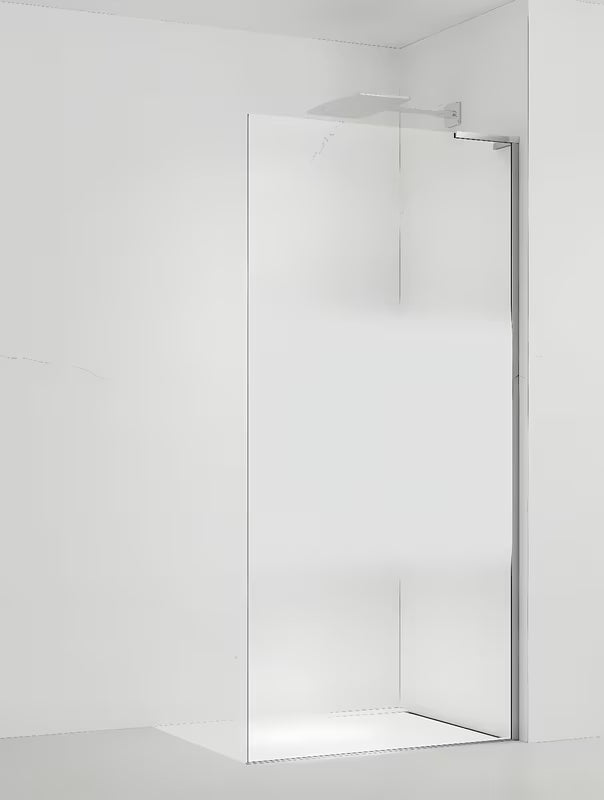 Walk-in tuš stena SAT Walk-in 100 cm v krom izvedbi s prozornim steklom in intimnim pasom
