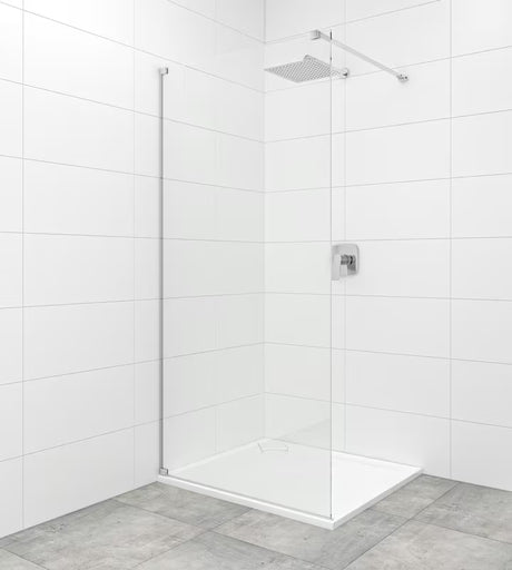 Walk-in tuš kabina SAT Walk-in 100 cm s prozornim steklom in krom stabilizacijsko palico