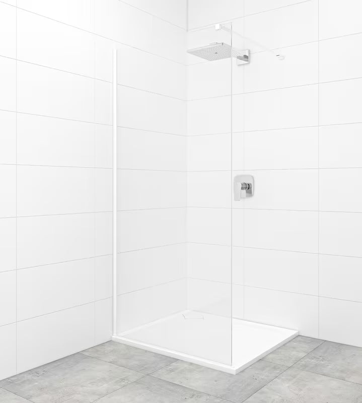 SAT Walk-in tuš stena Walk-In 100 cm s prozornim steklom in belimi profili
