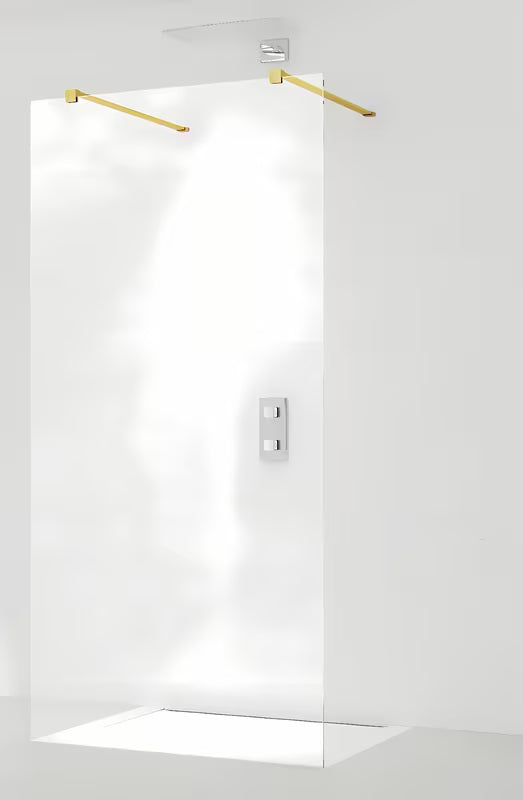 SAT Walk-in tuš stena Walk-In 100 cm iz prozornega stekla z zlatim stabilizacijskim drogom