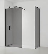 SAT Walk-in tuš stena Walk-In 110x90 cm v črni izvedbi z neprosojnim steklom z dimnim učinkom