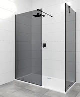 SAT Walk-in tuš stena Walk-In 110x90 cm v črni izvedbi z neprosojnim steklom z dimnim učinkom