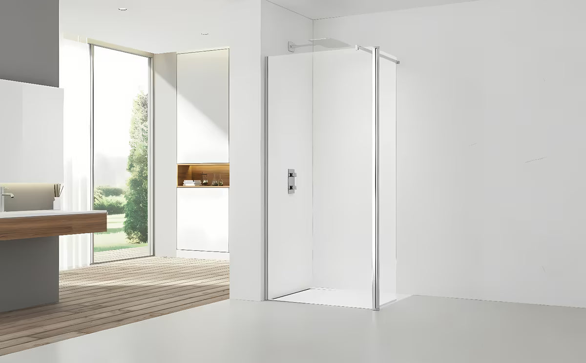 SAT Walk-in tuš stena Walk-In 110 cm v sijajnem kromu s prozornim steklom brez dekorja