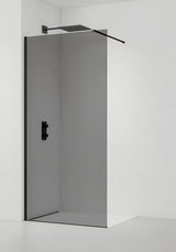 SAT Walk-in tuš stena Walk-In 120 cm v črni barvi z neprosojnim dimljenim steklom