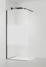 Črna walk-in tuš stena SAT Walk-in 120 cm s prozornim steklom in intimnim pasom