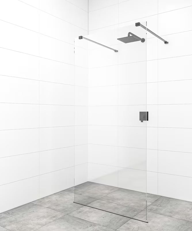 Črna walk-in tuš stena SAT Walk-in 120 cm iz prozornega varnostnega stekla s premazom EasyClean.