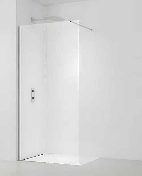 Walk-in tuš stena SAT Walk-in 130 cm s prozornim steklom, krom profili in premazom EasyClean
