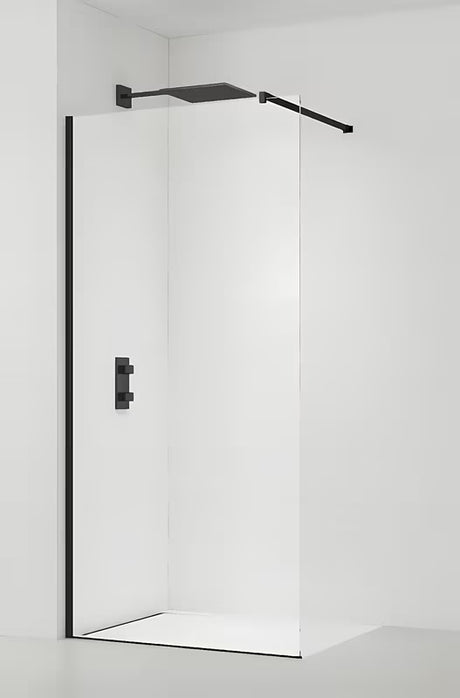 SAT Walk-in tuš stena Walk-In 130 cm v črni barvi s prozornim varnostnim steklom