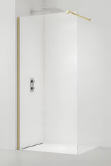 Walk-in tuš stena SAT Walk-in 130 cm iz prozornega stekla z medeninastimi profili