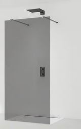 SAT Walk-in tuš stena Walk-In 140 cm v črni izvedbi z brezokvirnim steklom