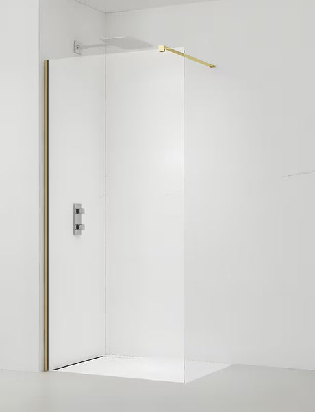 SAT Walk-in tuš stena Walk-In 140 cm v medeninasti izvedbi s prozornim steklom
