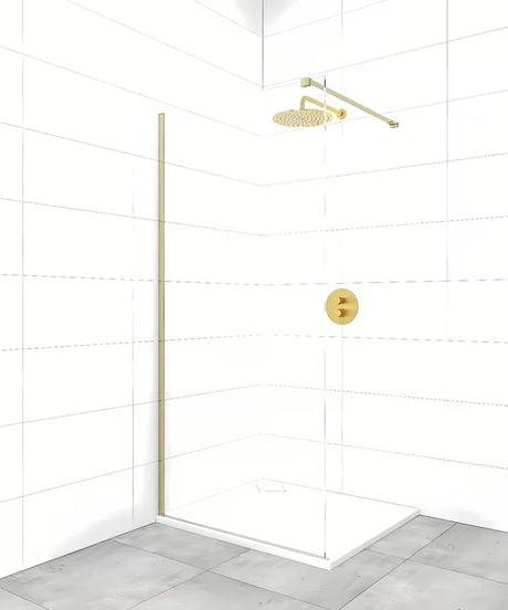 SAT Walk-in tuš stena Walk-In 140 cm v medeninasti izvedbi s prozornim steklom
