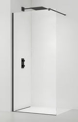 Walk-in tuš stena SAT Walk-in 150 cm s prozornim steklom in črnimi profili