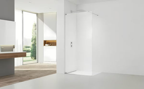 Tuš stena SAT Walk-in 60x200 cm v sijajnem kromu s prozornim steklom in površinsko obdelavo EasyClean.