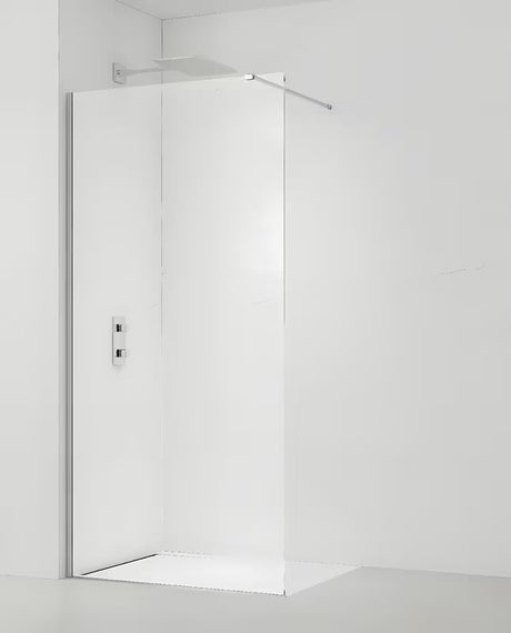 Tuš stena SAT Walk-in 60x200 cm s prozornim steklom in profili v sijajnem kromu.