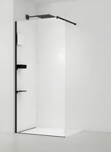 Fiksna tuš stena Walk-In SAT Walk-in 60 cm s prozornim steklom in črnimi profili