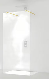 Tuš stena Walk-In SAT Walk-in 60x200 cm z medeninastimi profili in prozornim steklom Easy Clean